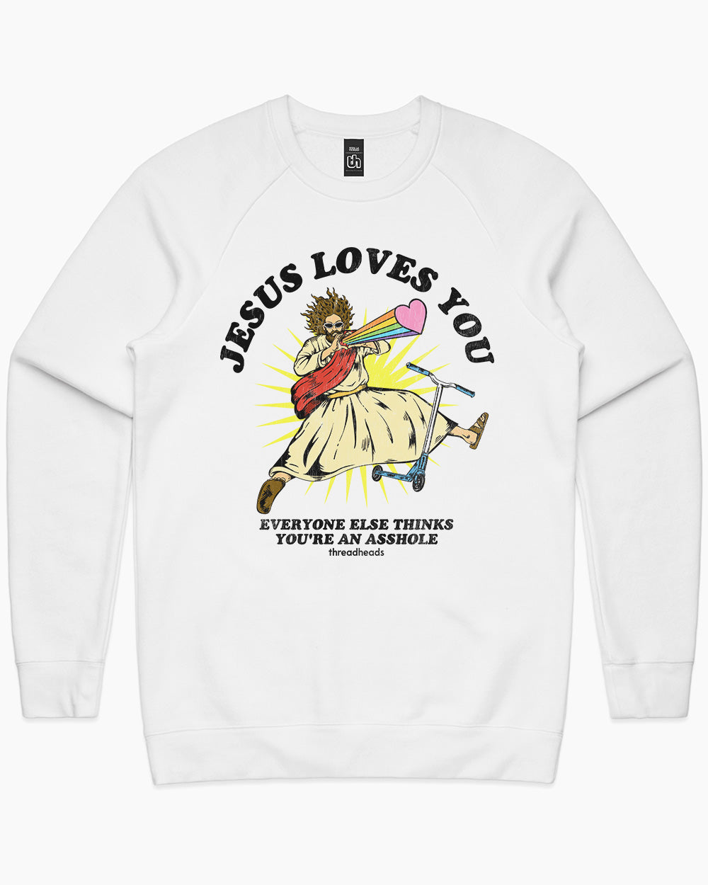 Jesus Loves You But Everyone Else Thinks You're An Asshole Sweater Australia Online #colour_white