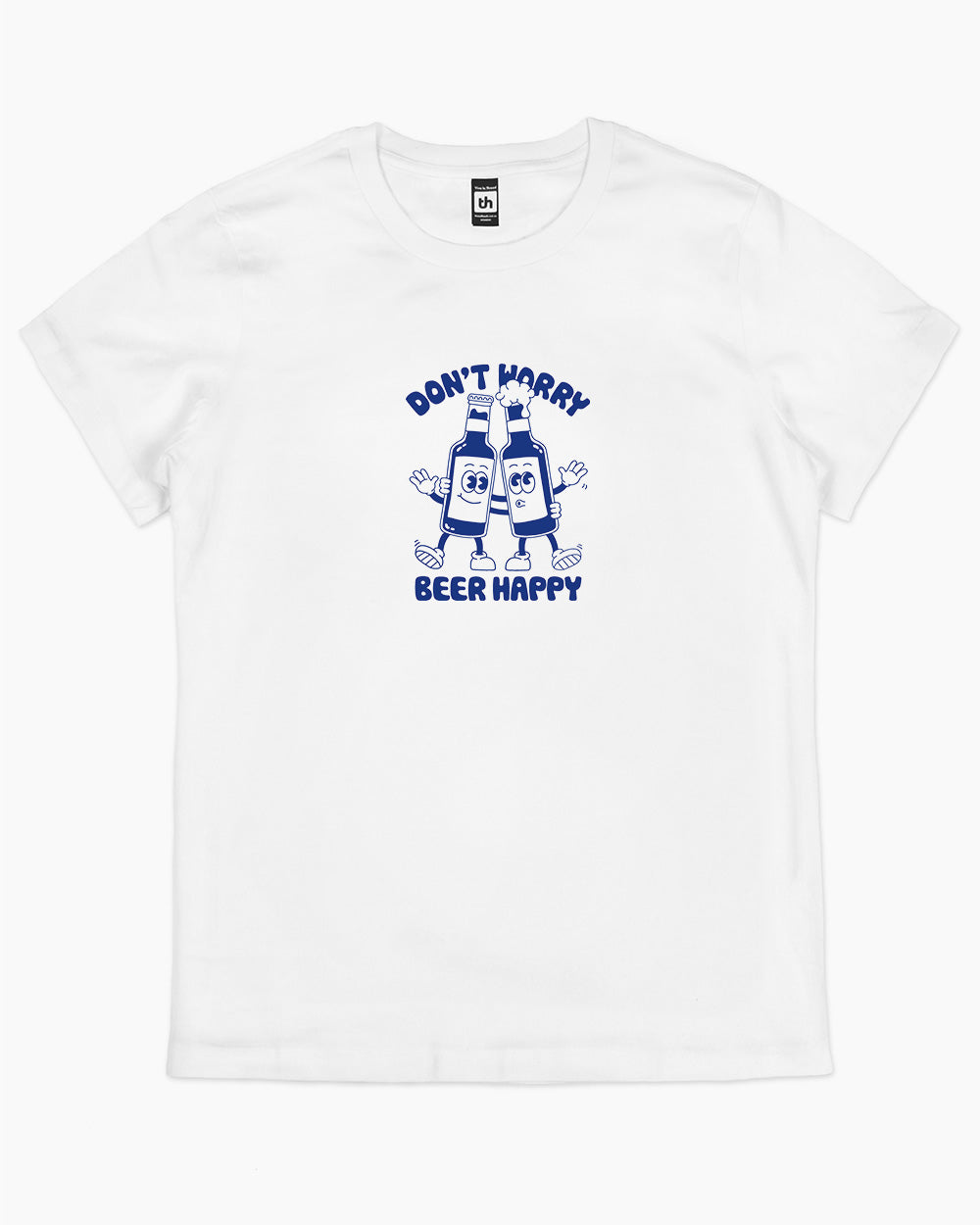 Don't Worry, Beer Happy T-Shirt Australia Online #colour_white