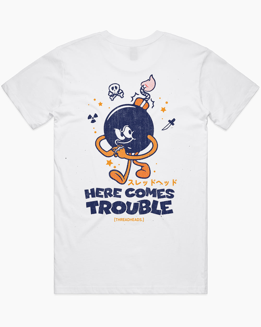 Here Comes Trouble T-Shirt Australia Online #colour_white