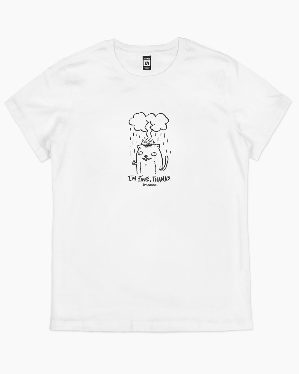 I'm Fine Cat T-Shirt Australia Online #colour_white