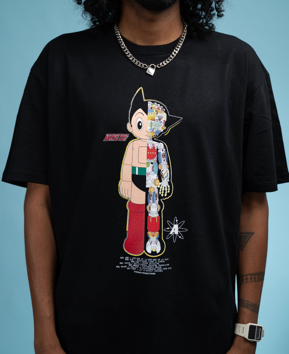Astro Boy Half Robot T-Shirt Australia Online #colour_black