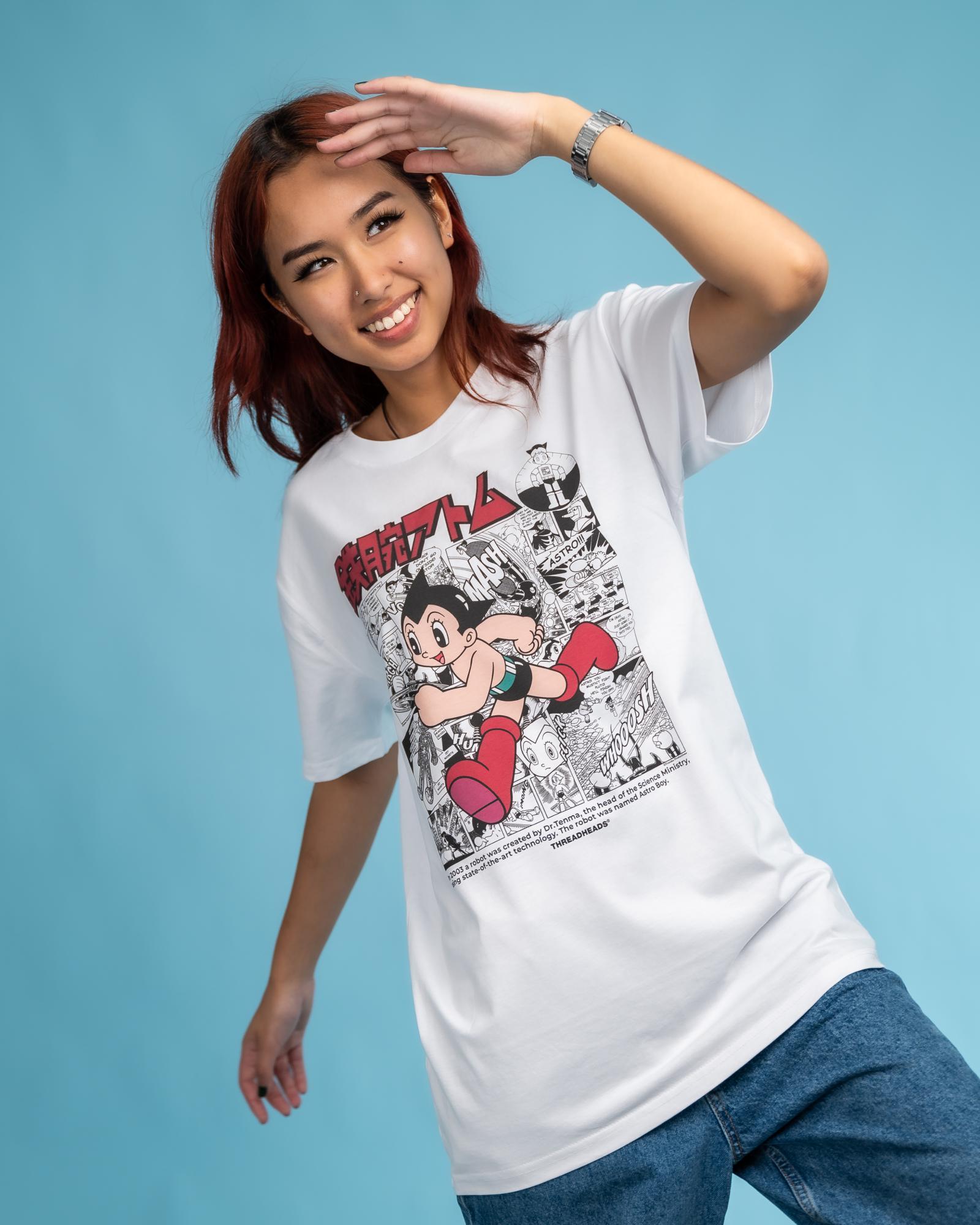 Manga Story Astro Boy T-Shirt Australia Online #colour_white