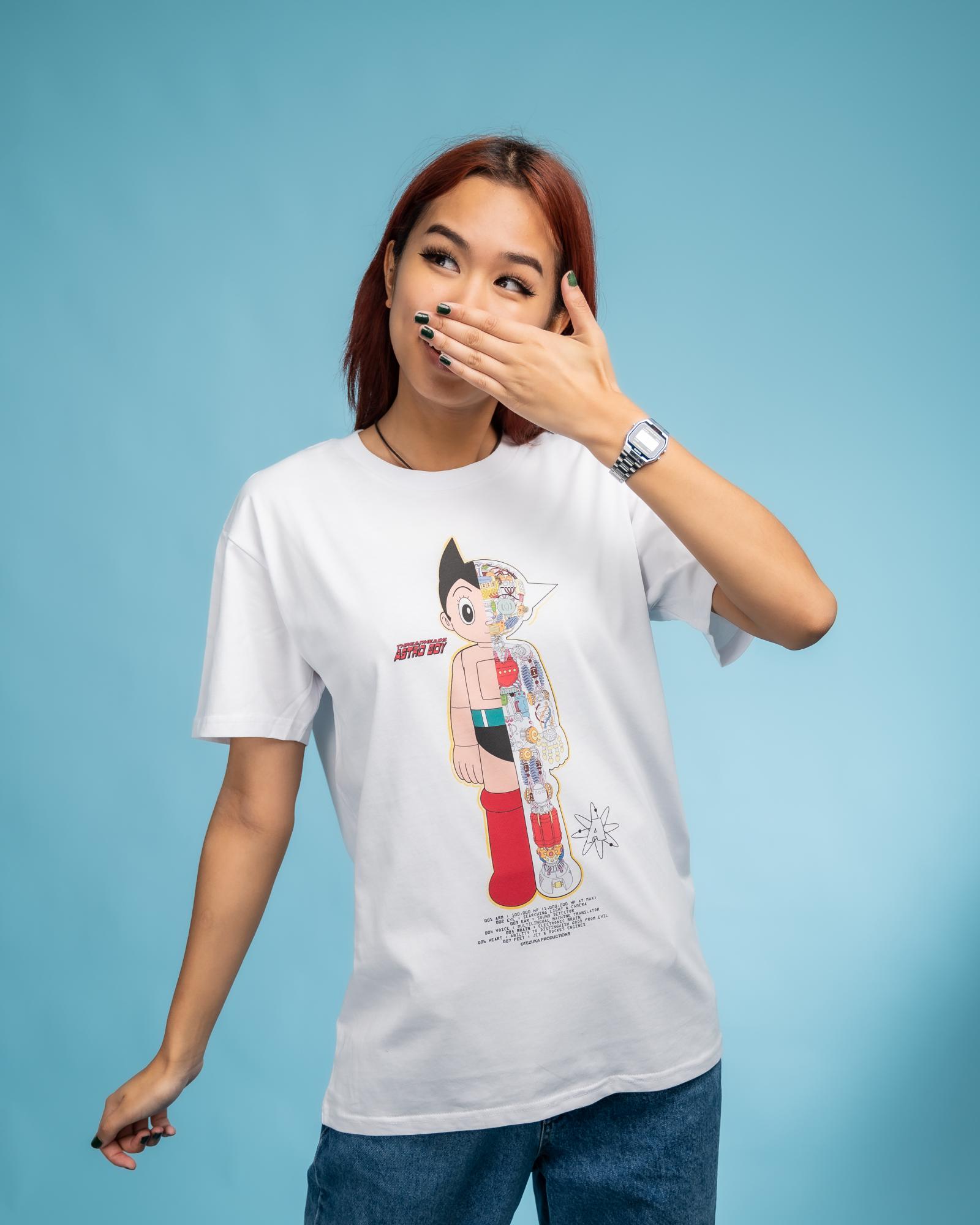 Astro Boy Half Robot T-Shirt Australia Online #colour_white