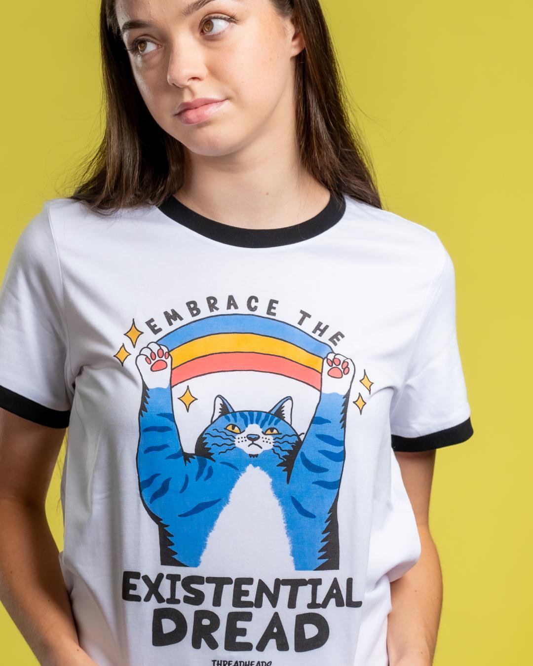 Embrace the Existential Dread T-Shirt Australia Online #colour_black ringer