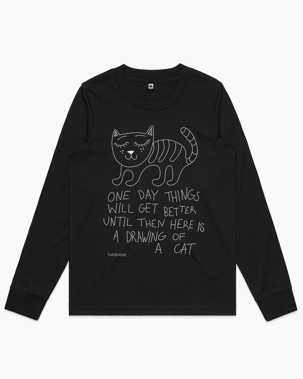 Drawing Of A Cat Long Sleeve Australia Online #colour_black