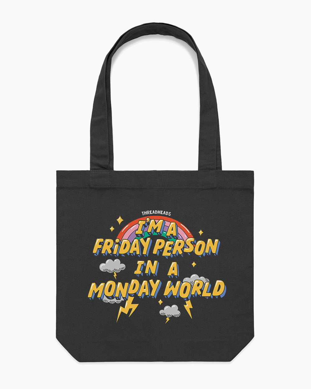 Friday Person Tote Bag Australia Online #colour_black