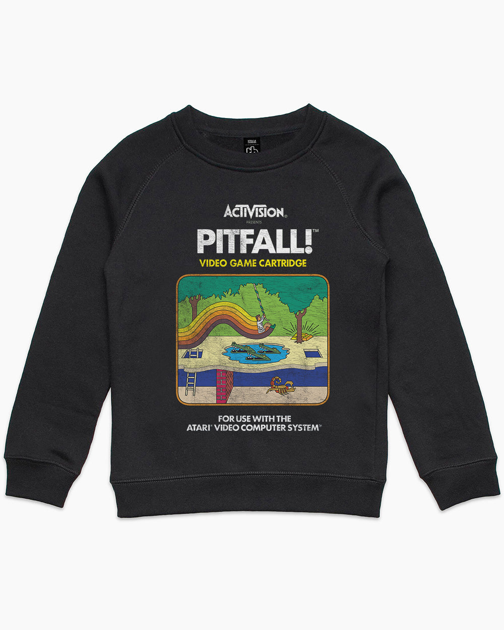 Pitfall Vintage Kids Sweater Australia Online #colour_black