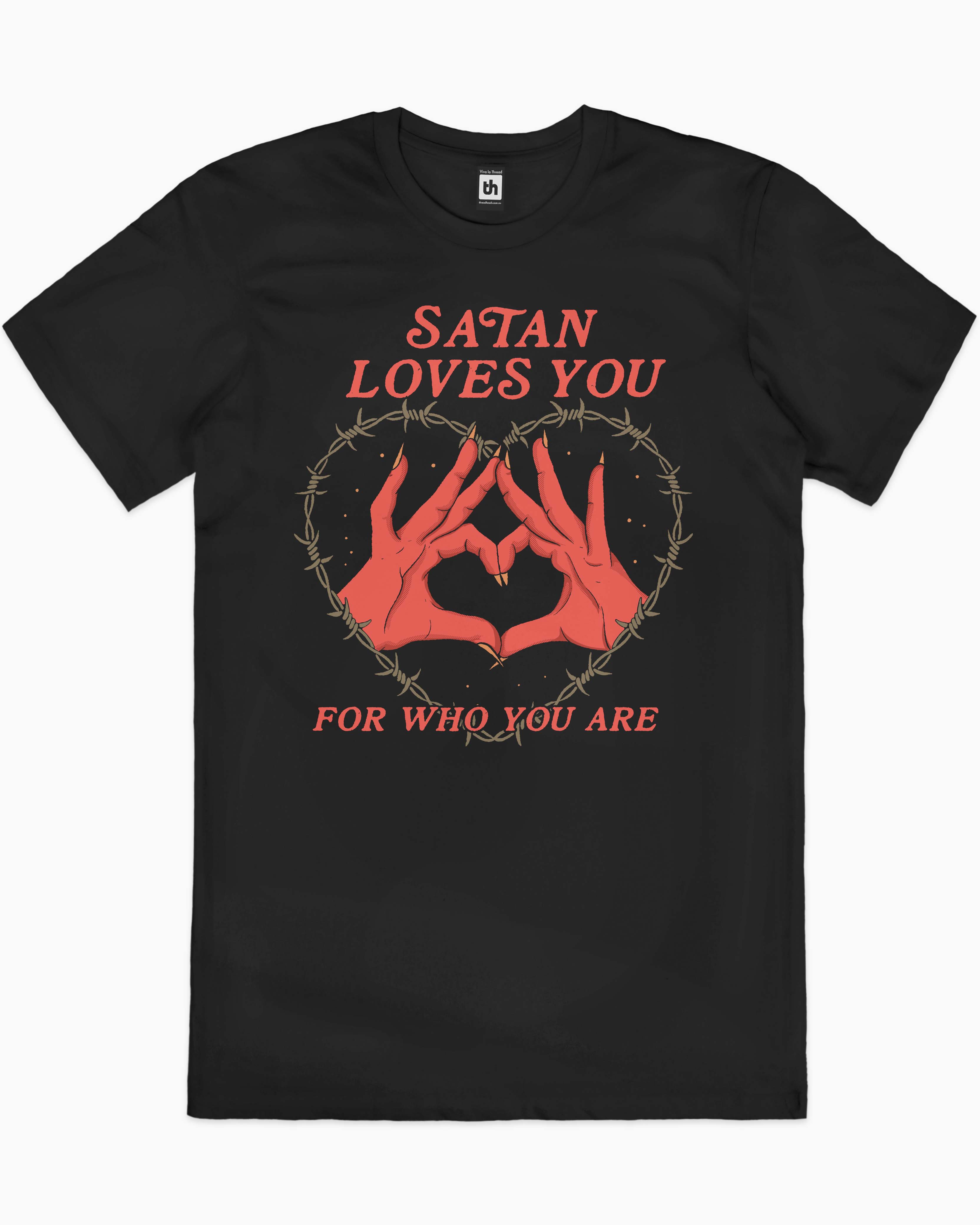 Satan Loves You T-Shirt Australia Online #colour_black