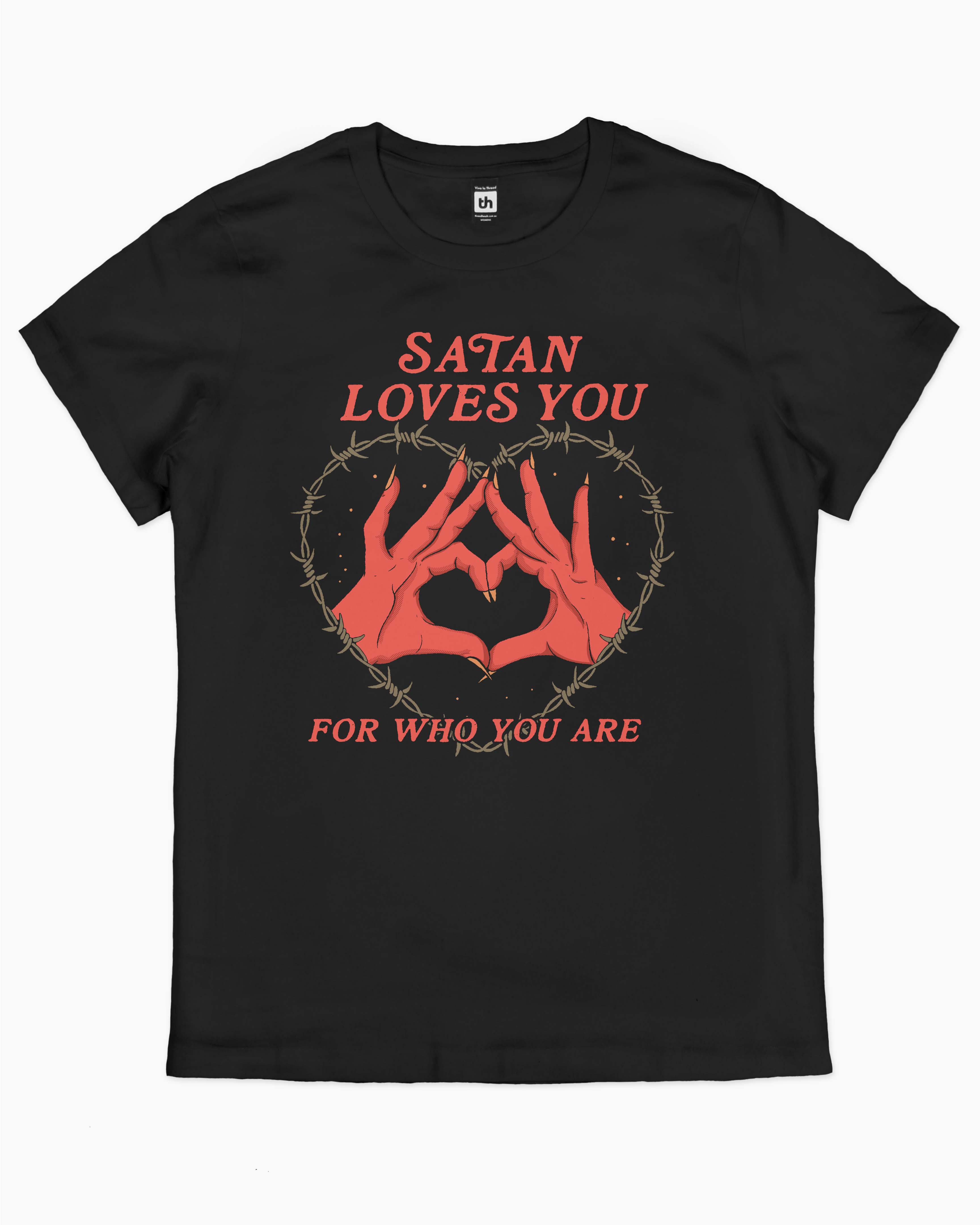 Satan Loves You T-Shirt Australia Online #colour_black