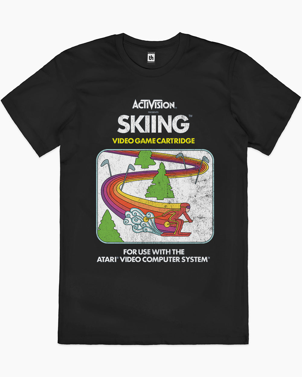 Skiing Vintage T-Shirt Australia Online #colour_black