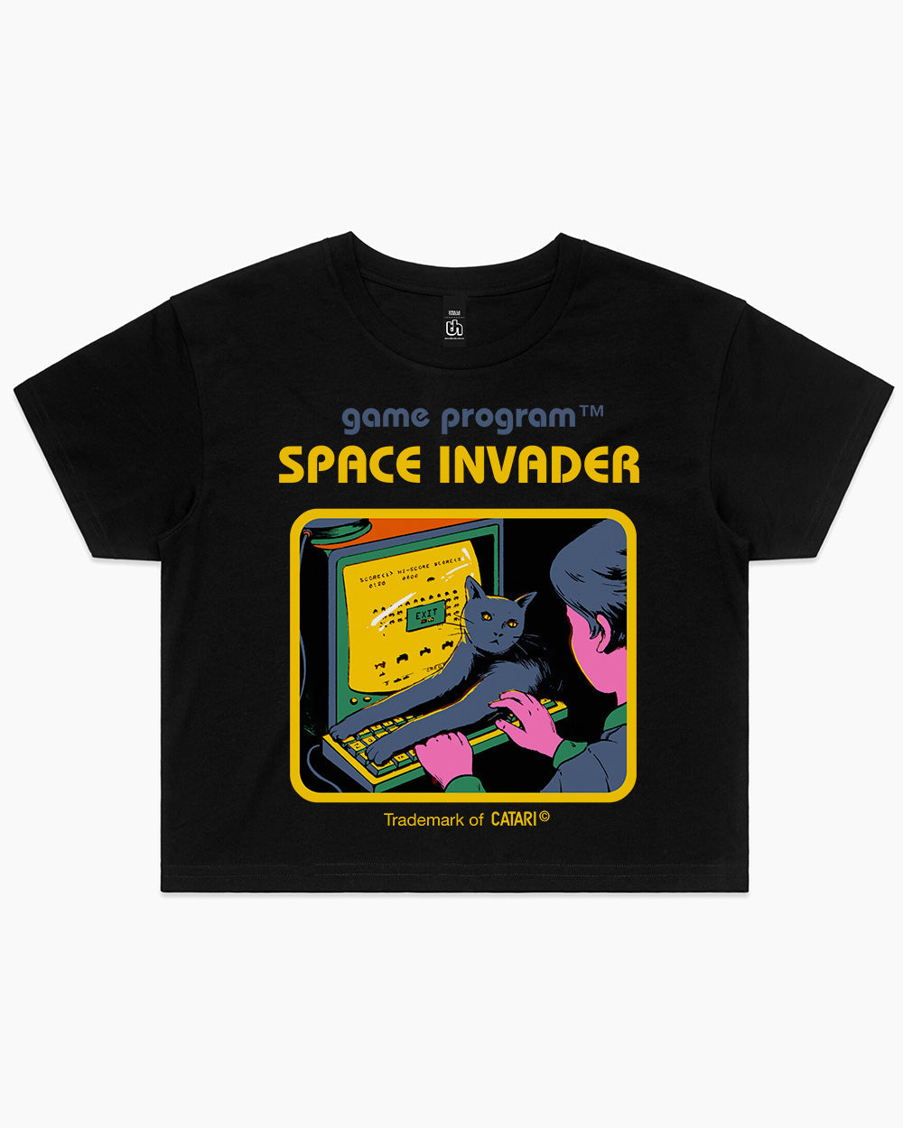 Space Invader Crop Tee Australia Online #colour_black