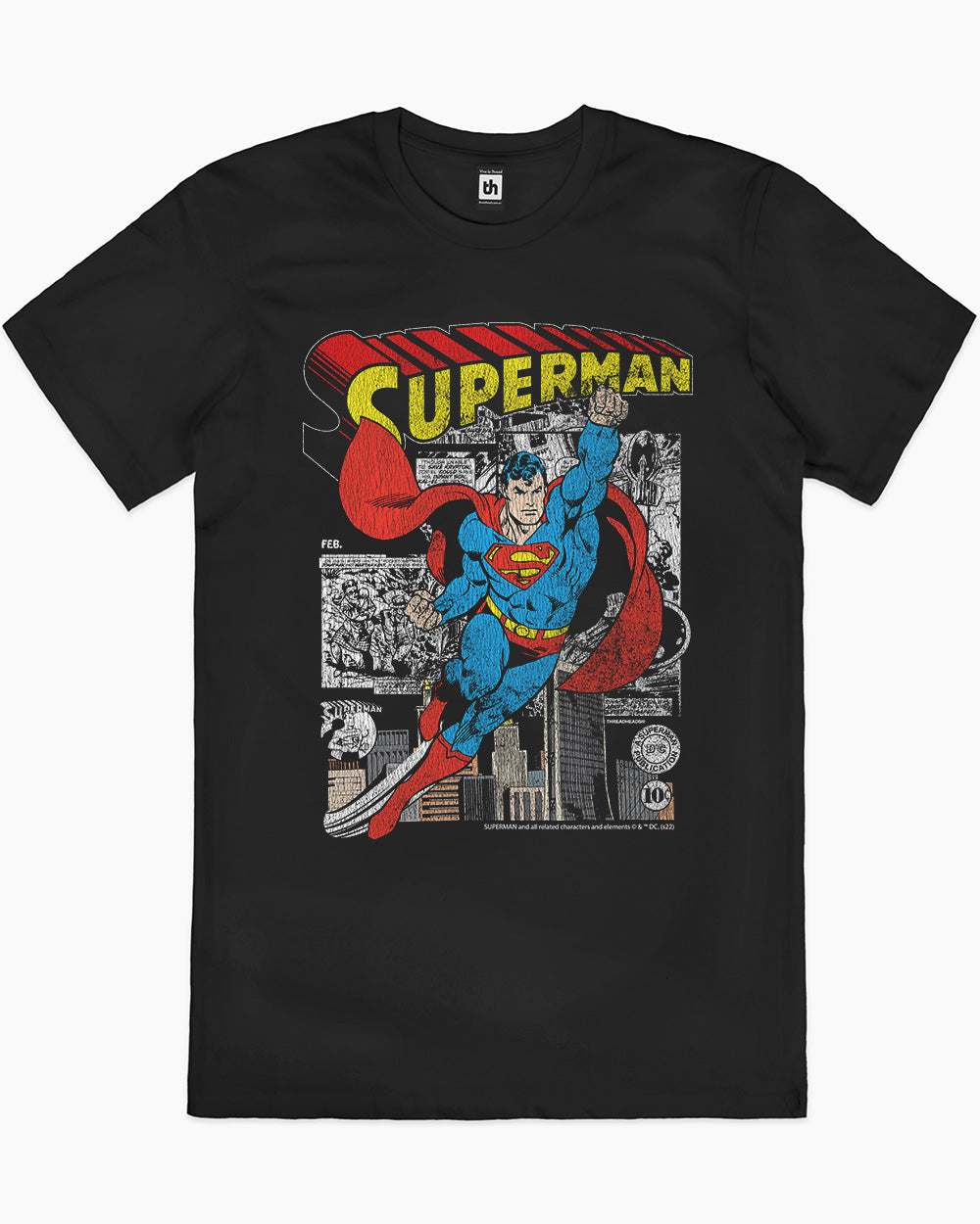 Superman Comic Panel T-Shirt Australia Online #colour_black