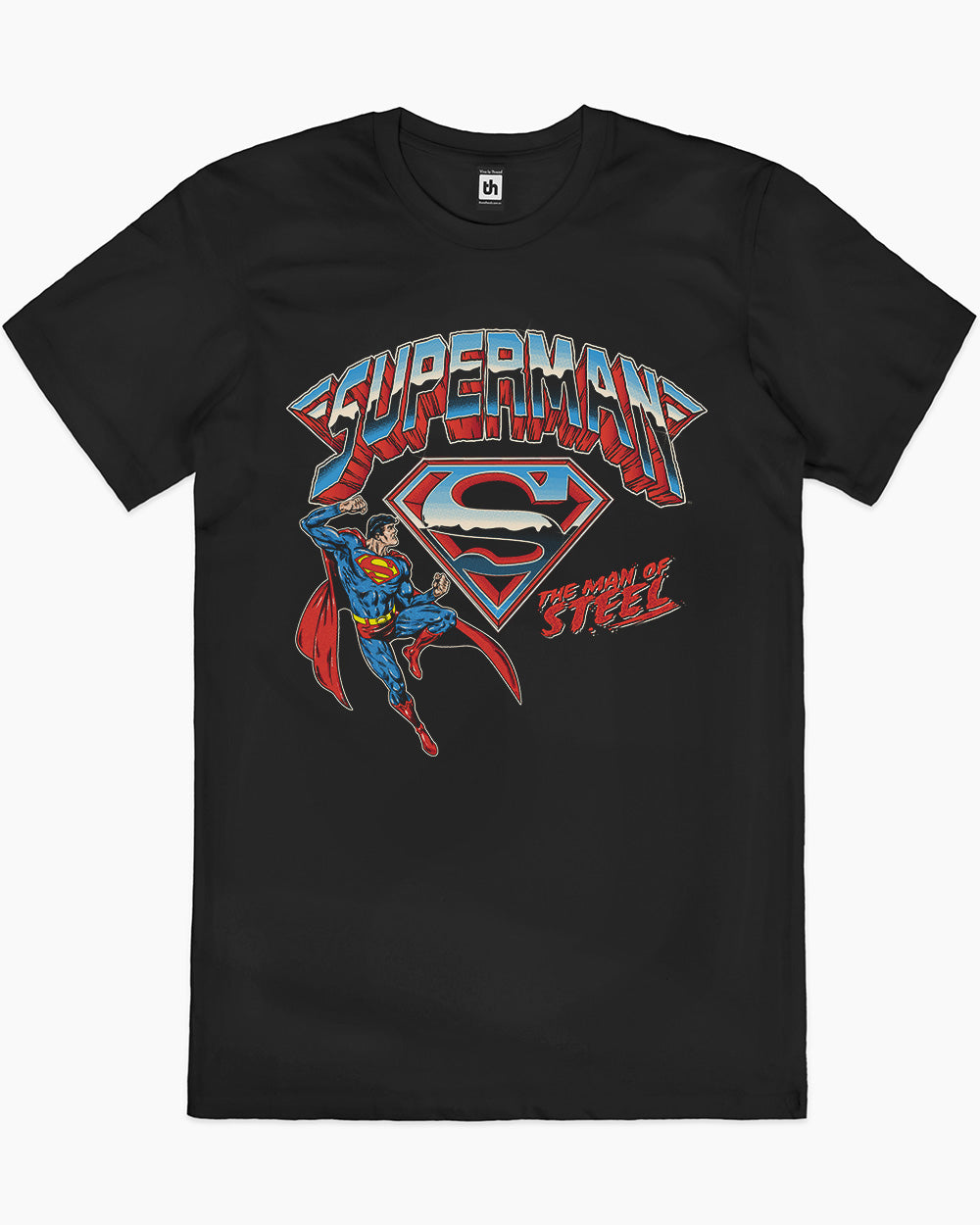 Superman The Man of Steel T-Shirt Australia Online #colour_black