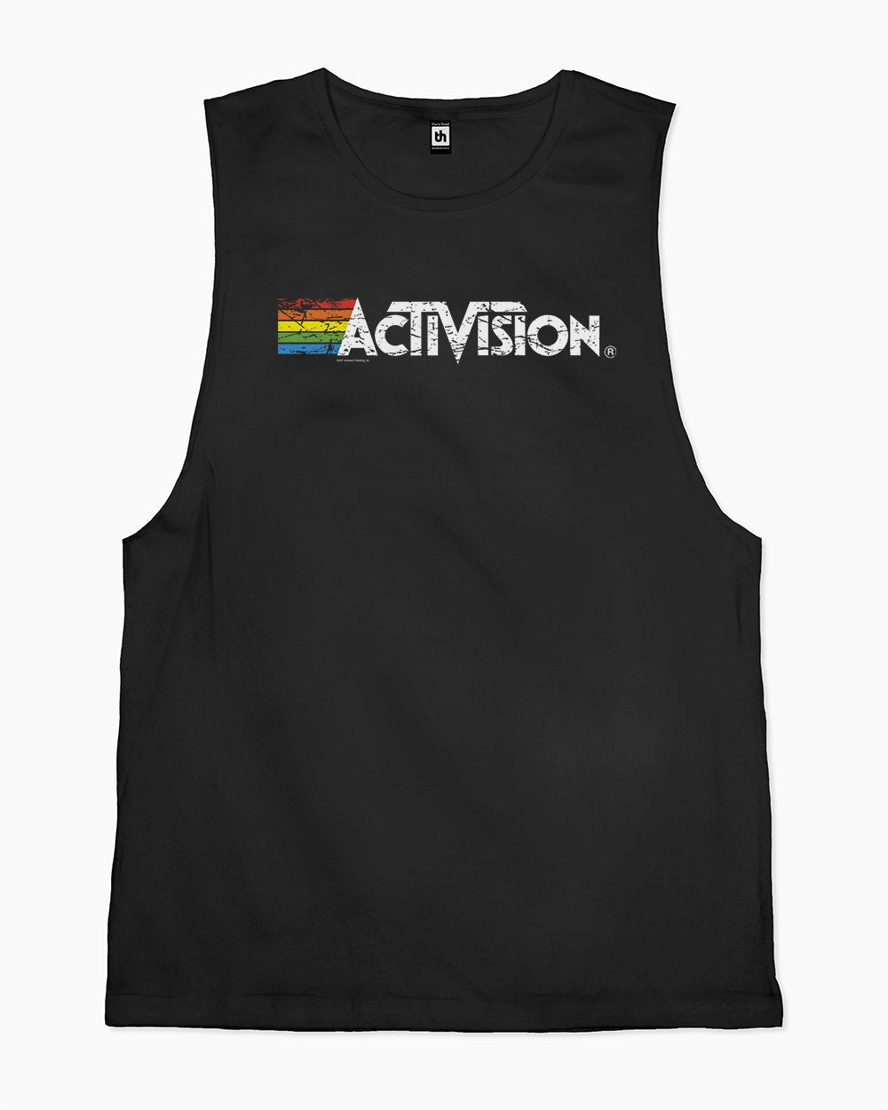 Activision Logo Distressed Tank Australia Online #colour_black