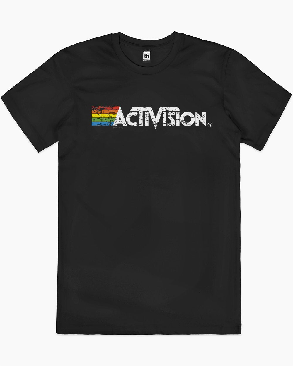 Activision Logo Distressed T-Shirt Australia Online #colour_black