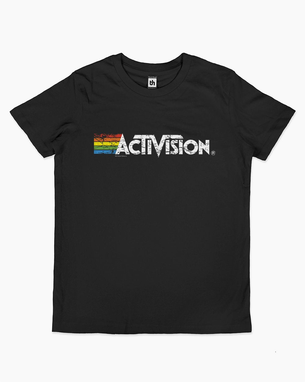 Activision Logo Distressed Kids T-Shirt Australia Online #colour_black