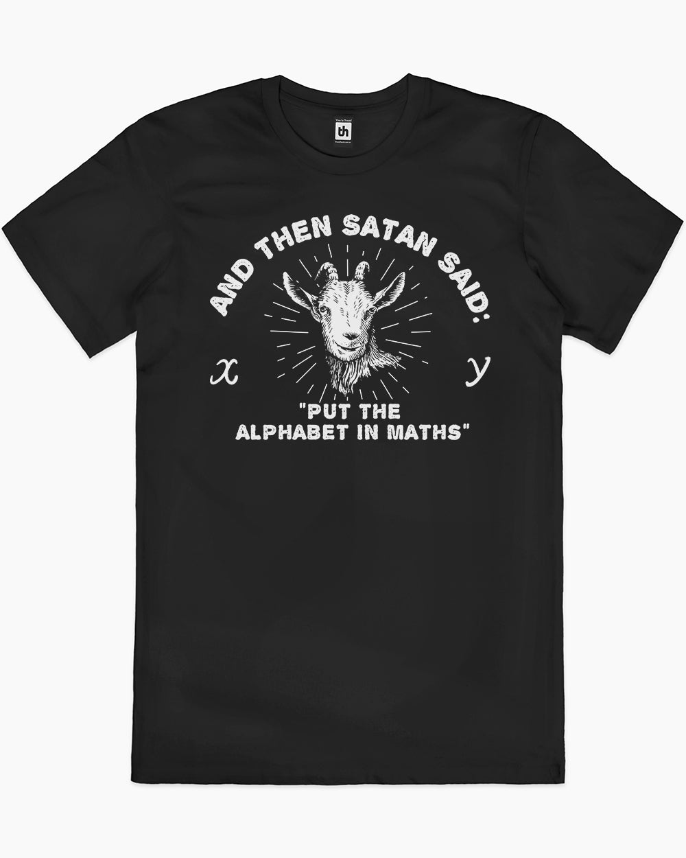 Satan Puts the Alphabet in Maths T-Shirt Australia Online #colour_black