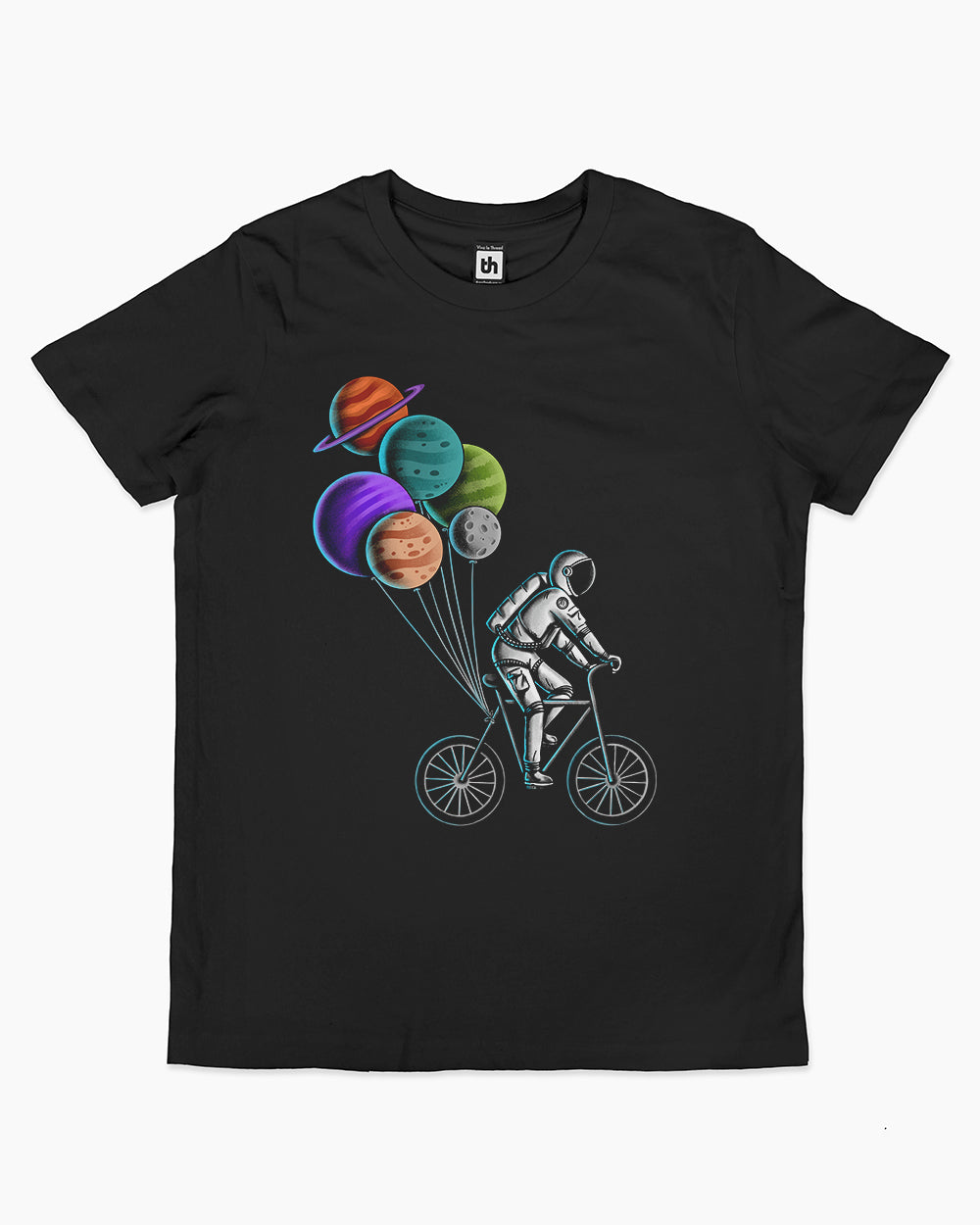Astronaut Bicycle Kids T-Shirt Australia Online #colour_black