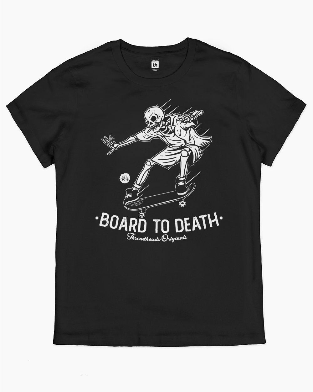 Board to Death T-Shirt Australia Online #colour_black