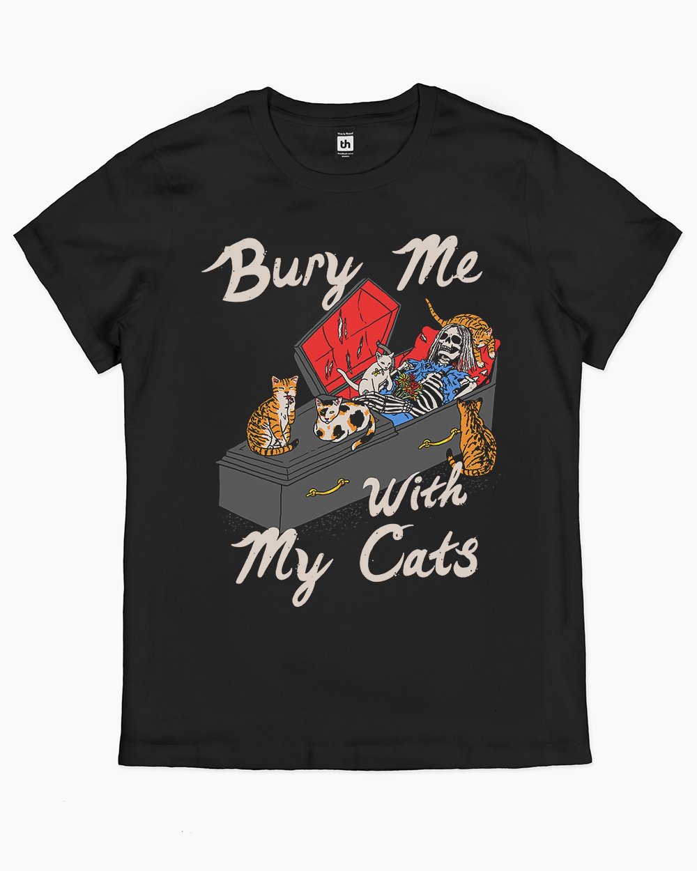 Bury Me With My Cats T-Shirt Australia Online #colour_black