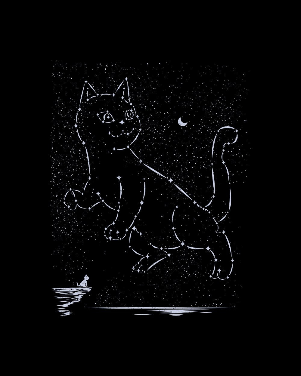 Cat Constellation T-Shirt Australia Online #colour_black