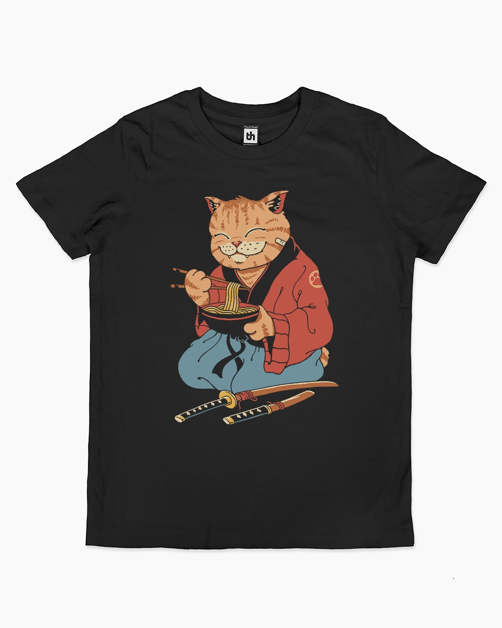Cat Ramen Kids T-Shirt Australia Online #colour_black