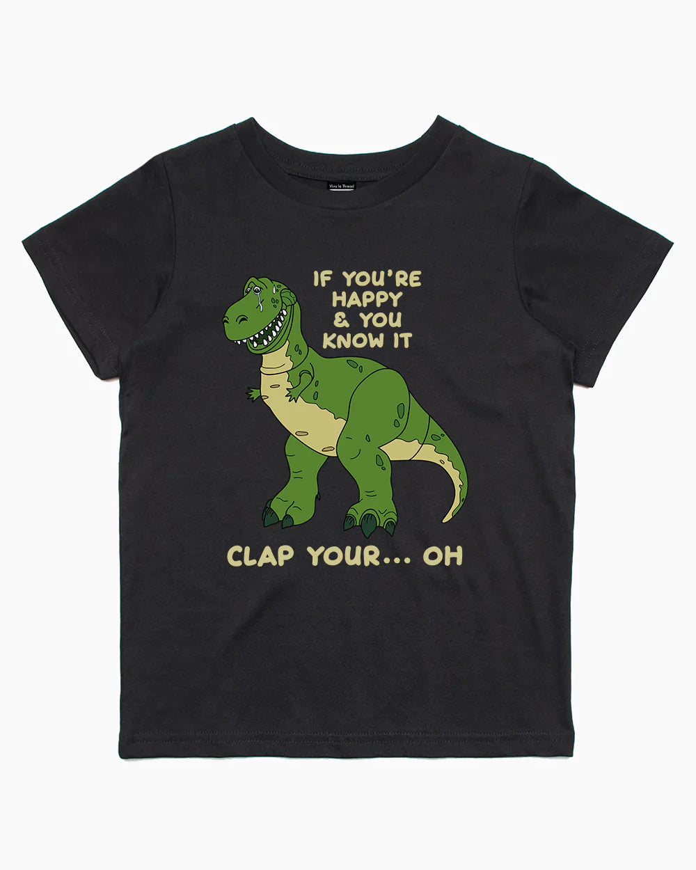 Clap Your Hands Dinosaur Kids T-Shirt Australia Online #colour_black