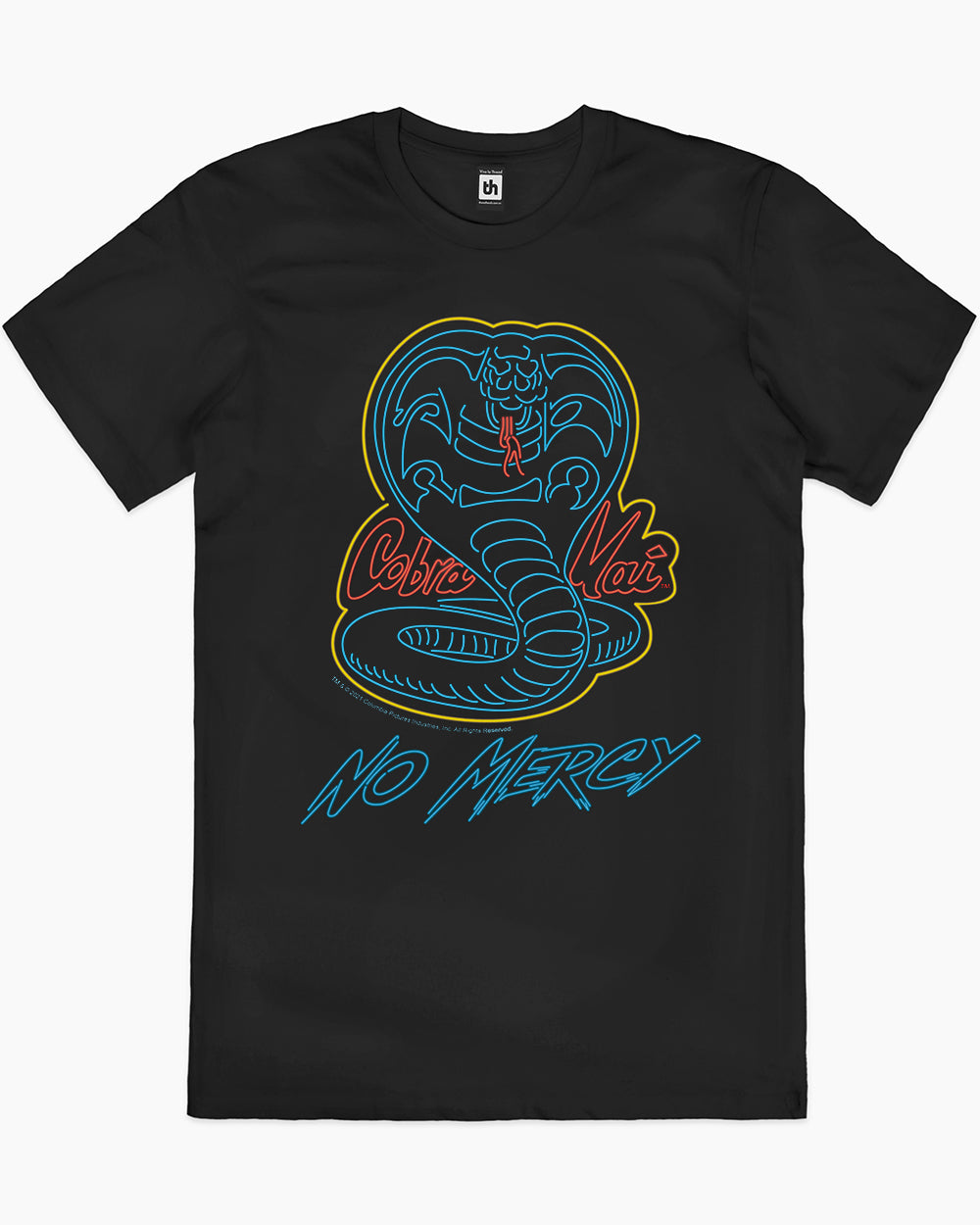 Cobra Kai No Mercy Neon T-Shirt Australia Online #colour_black