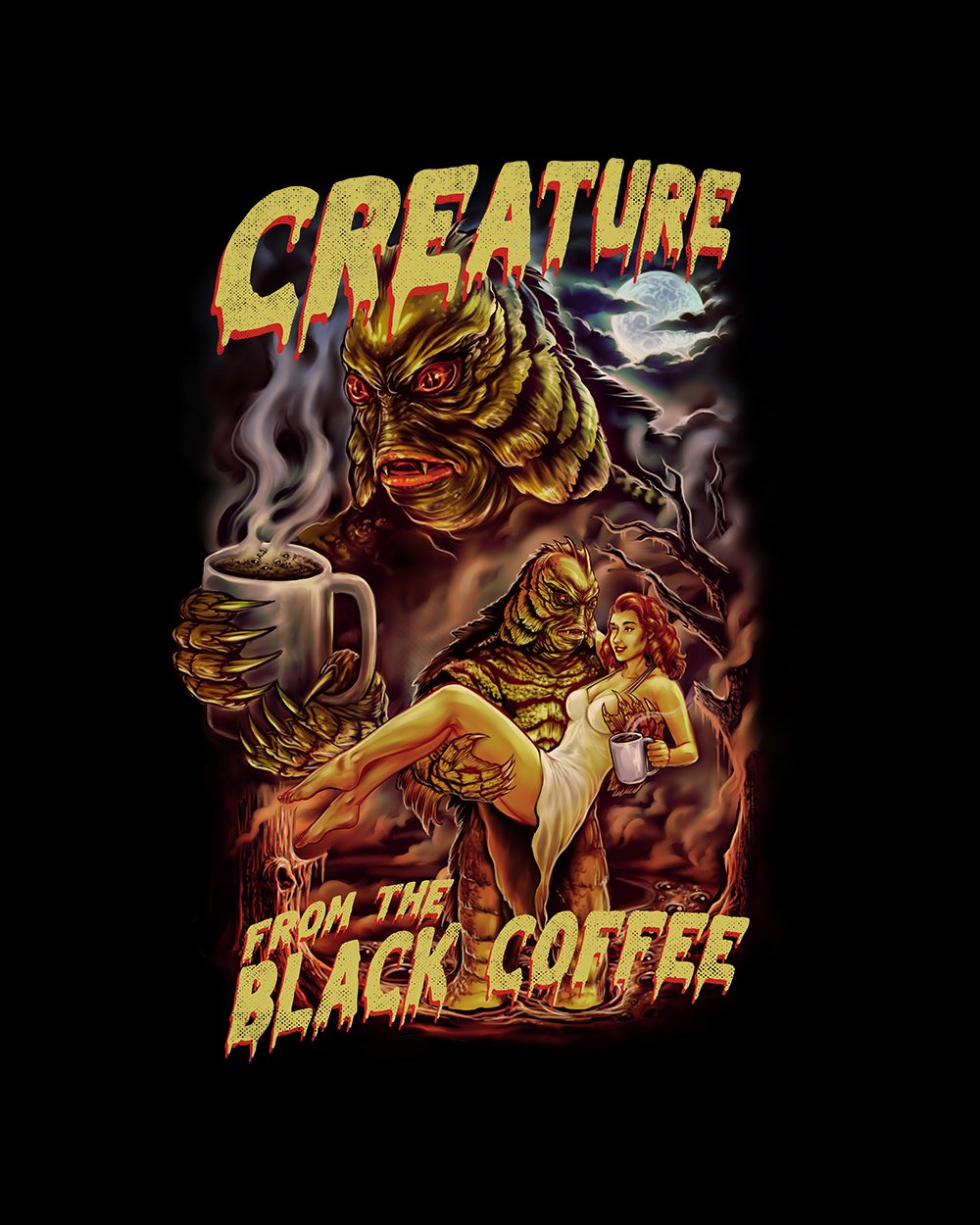 Creature from the Black Coffee T-Shirt Australia Online #colour_black