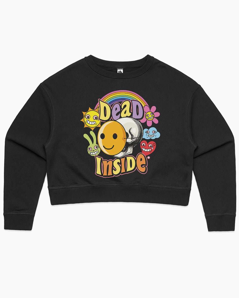 Dead Inside Crop Sweater Australia Online #colour_black