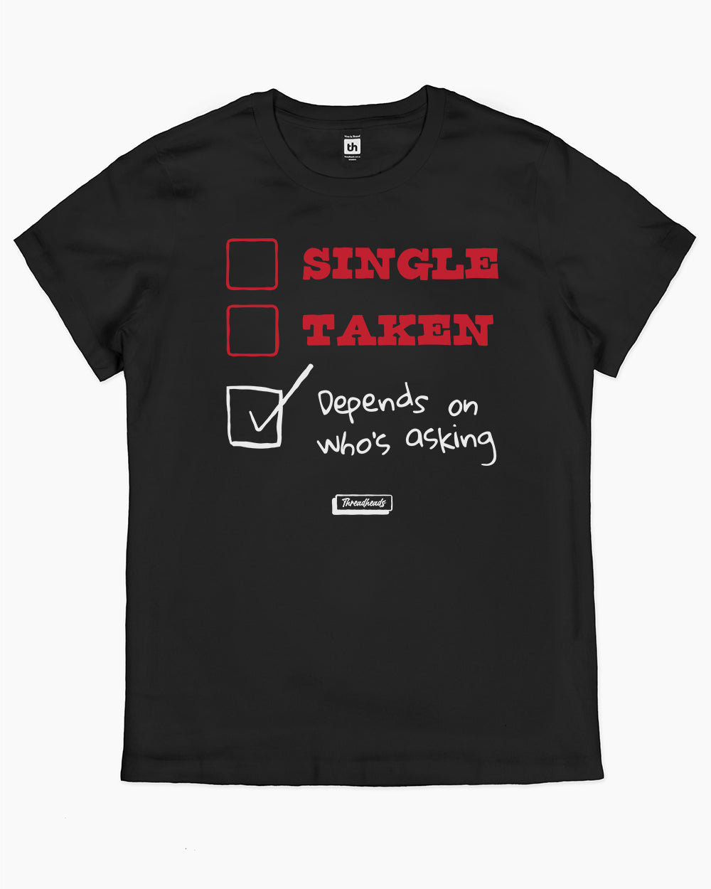 Depends on Who's Asking T-Shirt Australia Online #colour_black