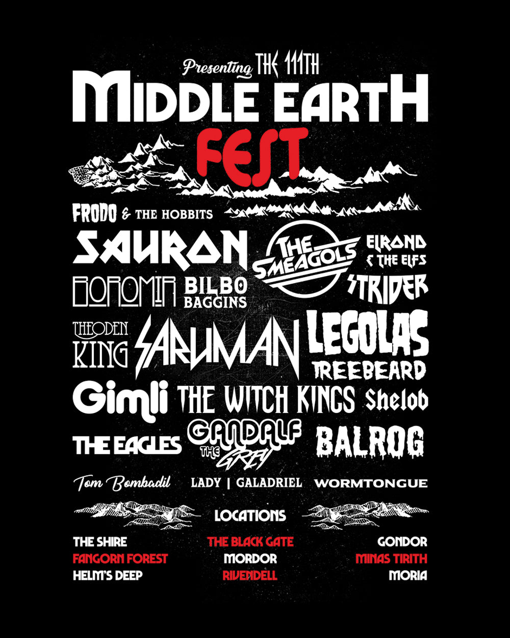 Middle Earth Fest T-Shirt Australia Online #colour_black