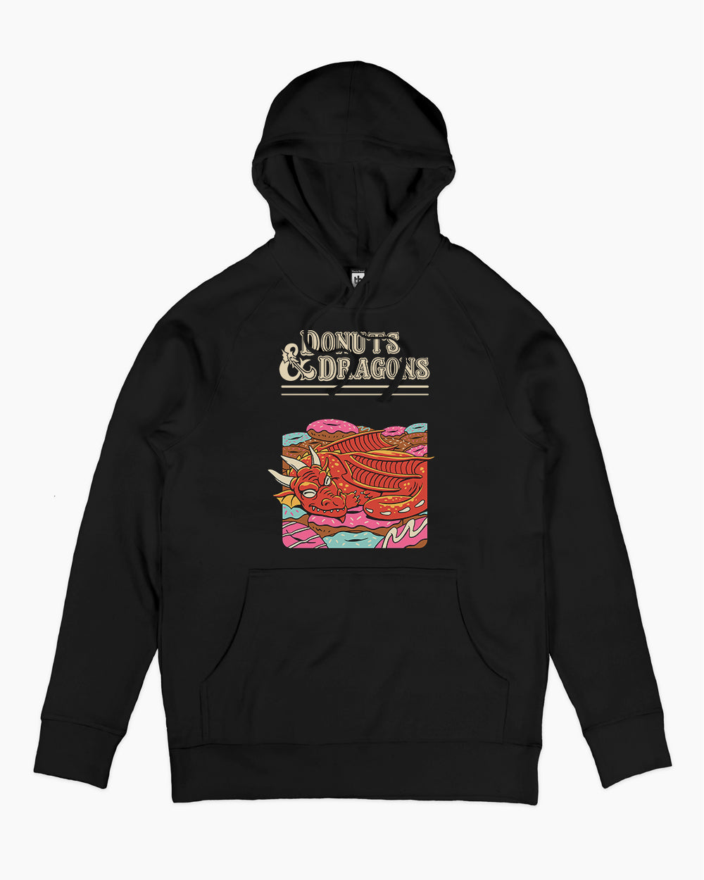 Donuts and Dragons Hoodie Australia Online #colour_black