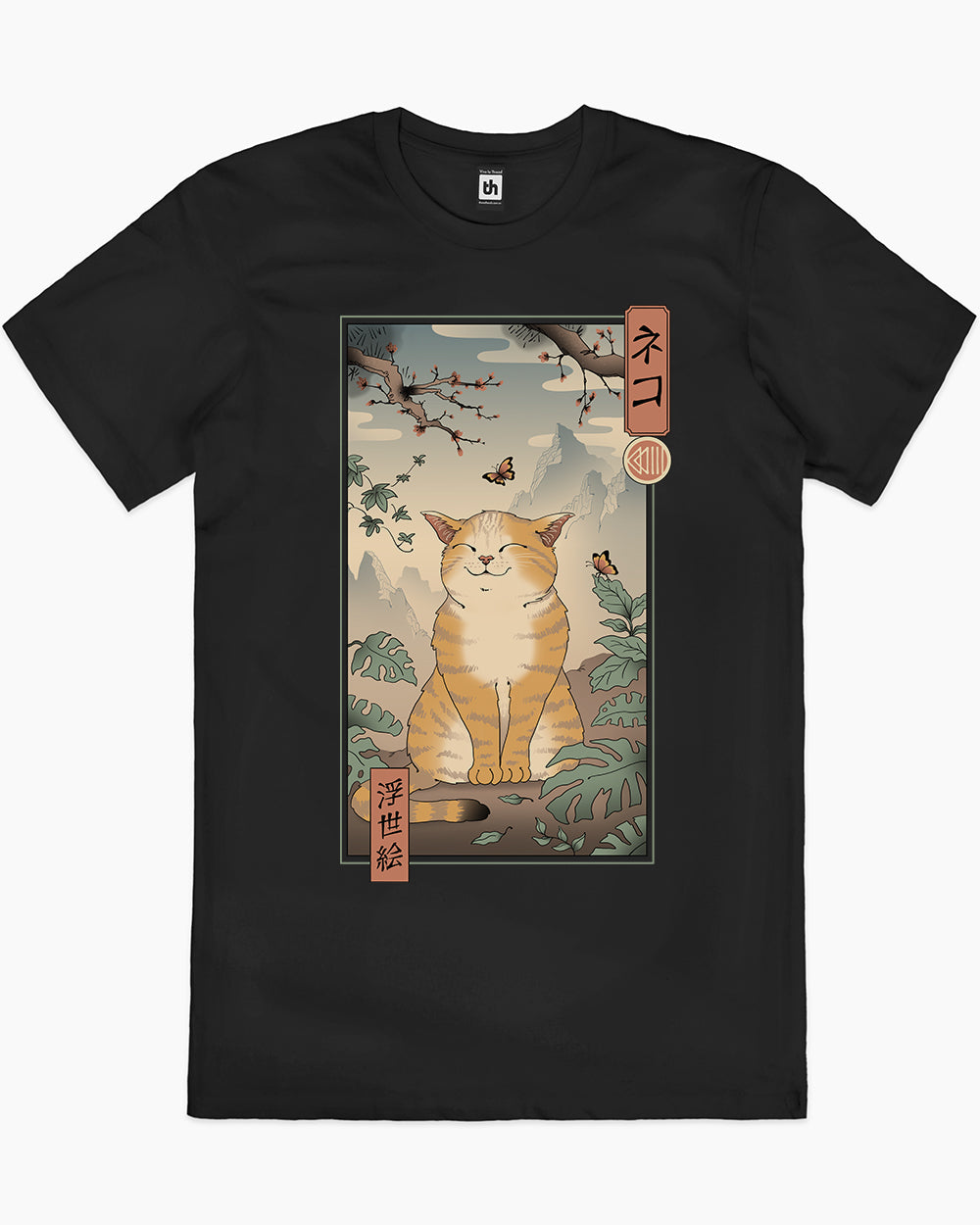 Edo Cat T-Shirt Australia Online #colour_black