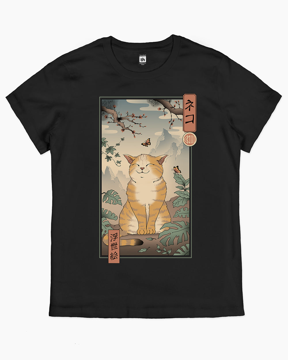 Edo Cat T-Shirt Australia Online #colour_black