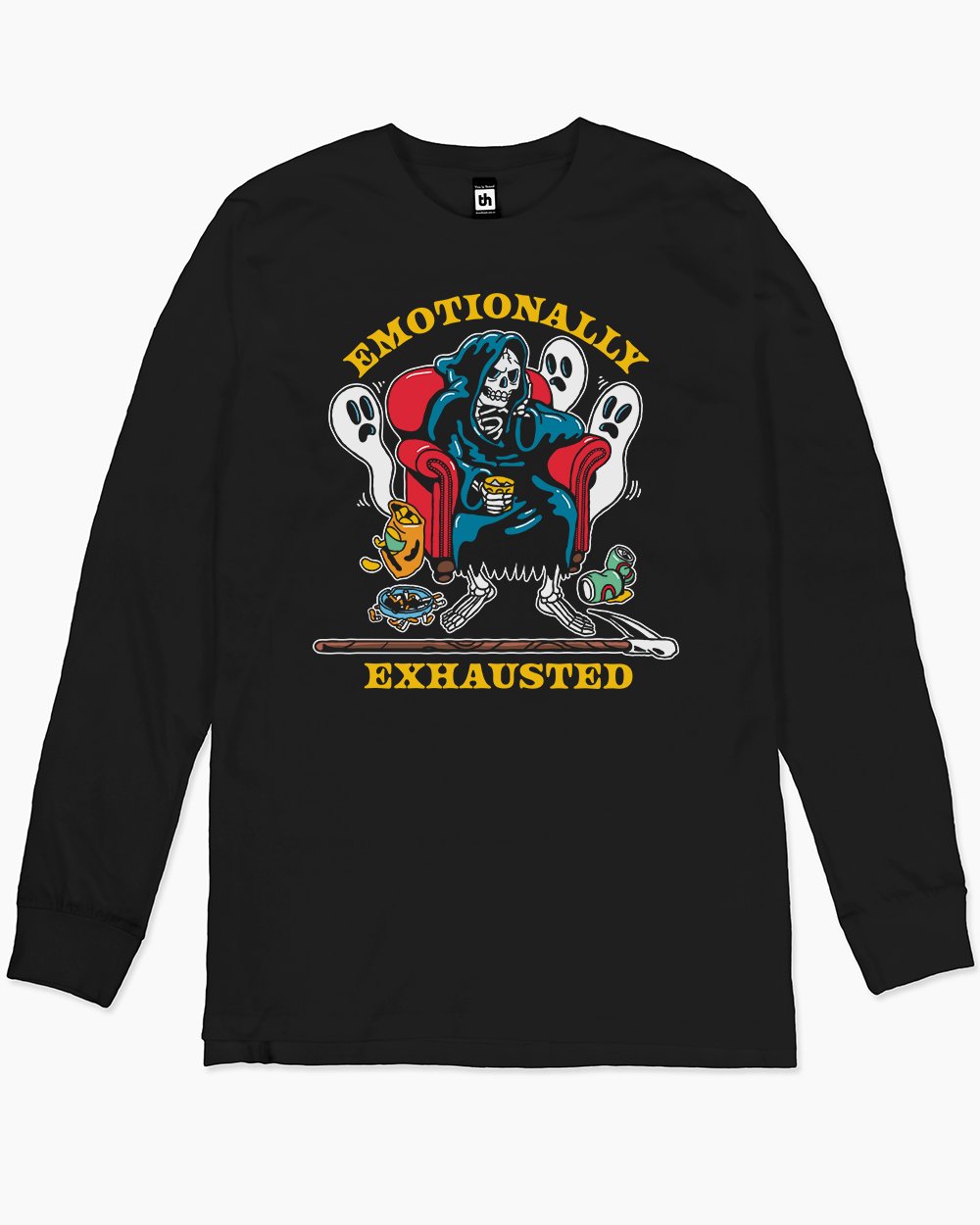 Emotionally Exhausted Long Sleeve Australia Online #colour_black