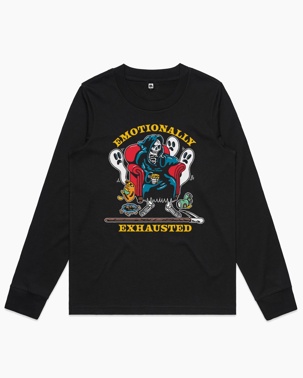 Emotionally Exhausted Long Sleeve Australia Online #colour_black