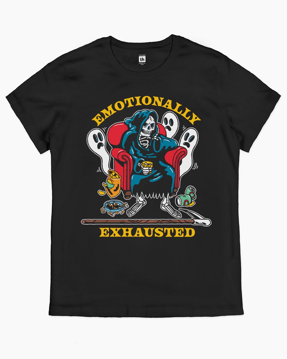 Emotionally Exhausted T-Shirt Australia Online #colour_black