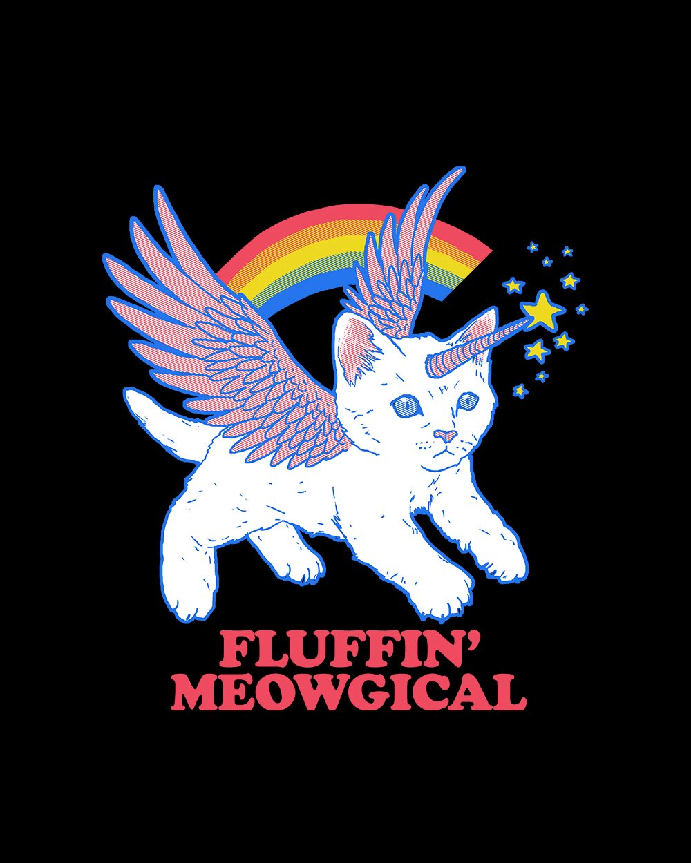 Fluffin Meowgical T-Shirt Australia Online #colour_black