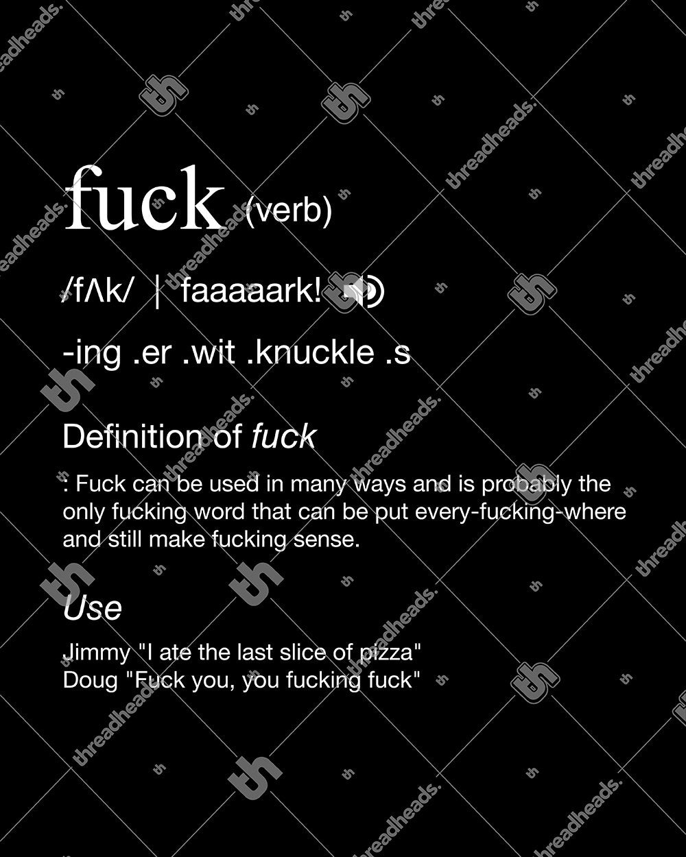 Fuck Dictionary Definition T-Shirt Australia Online #colour_black