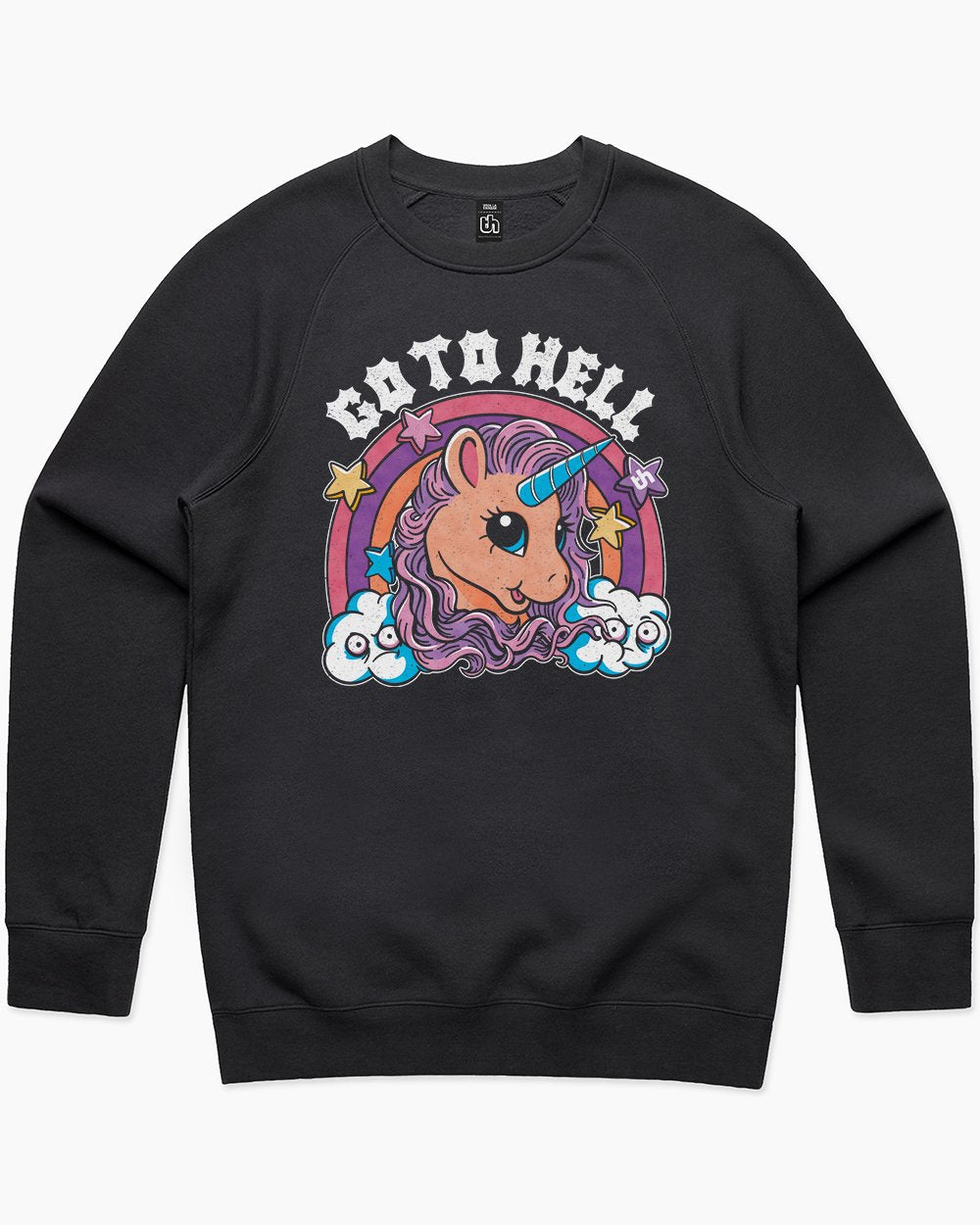 Go to Hell Unicorn Sweater Australia Online #colour_black