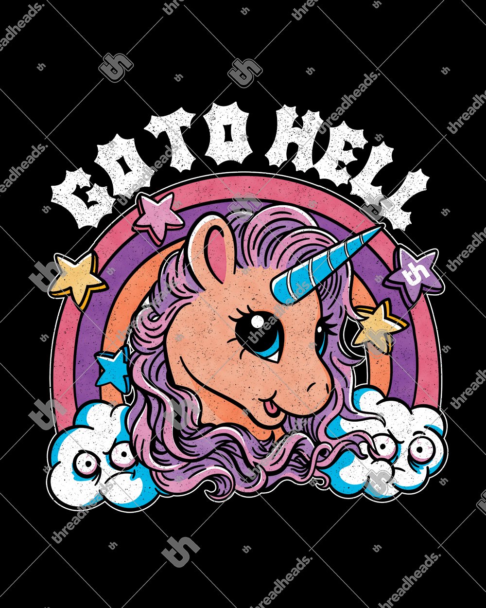 Go to Hell Unicorn Hoodie Australia Online #colour_black
