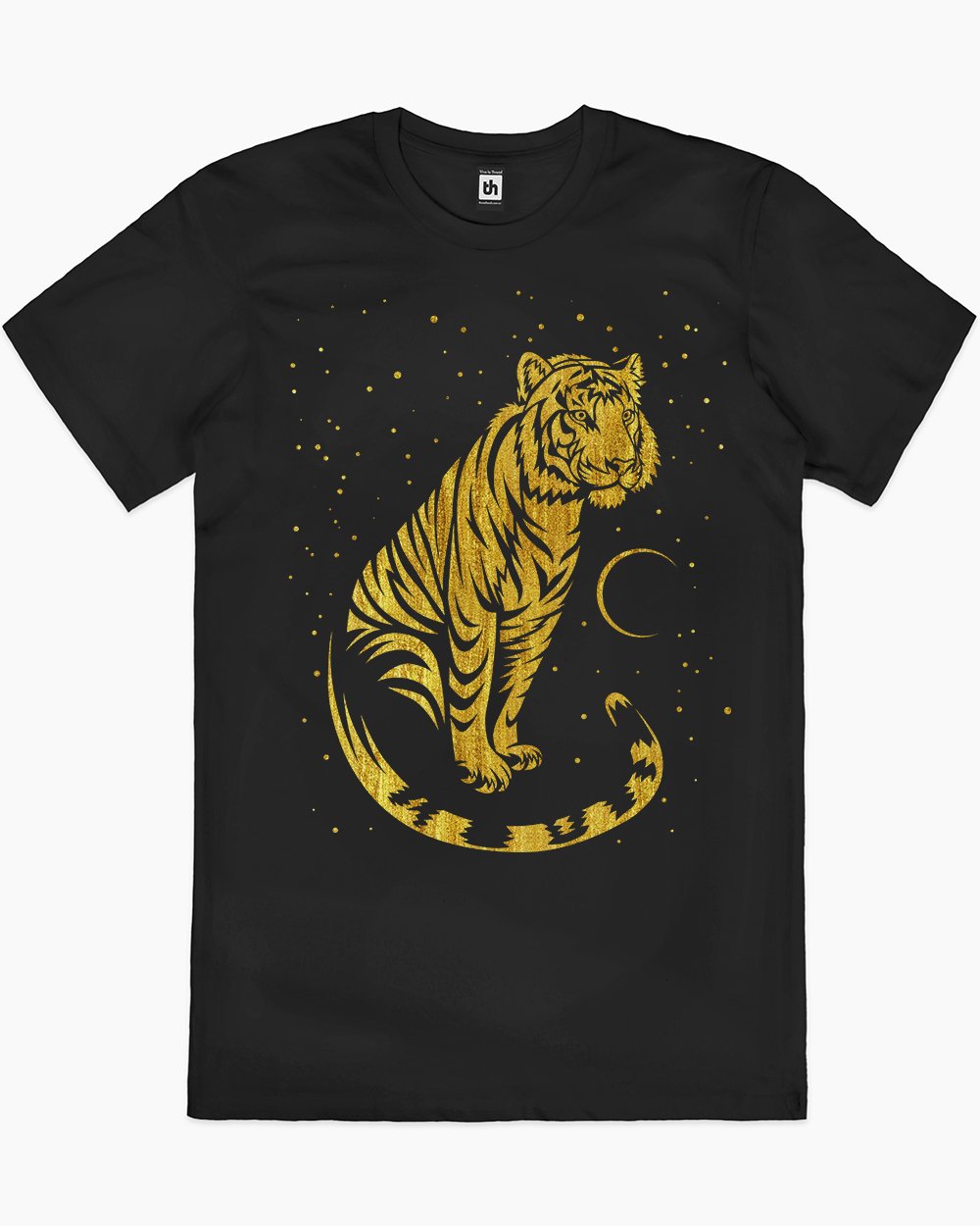 Golden Tribal Tiger T-Shirt Australia Online #colour_black