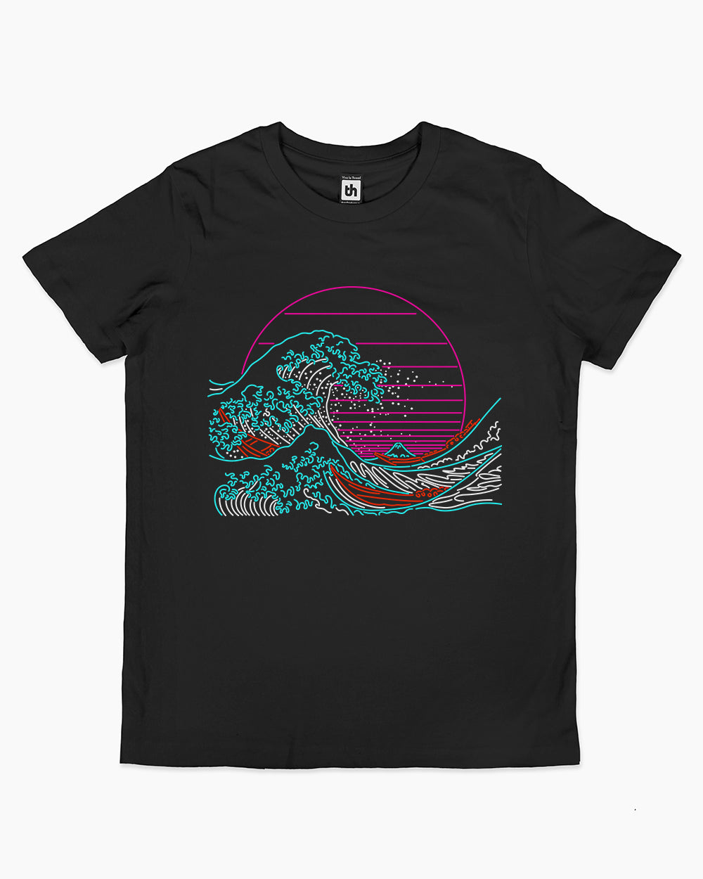 Great Neon Wave Kids T-Shirt Australia Online #colour_black