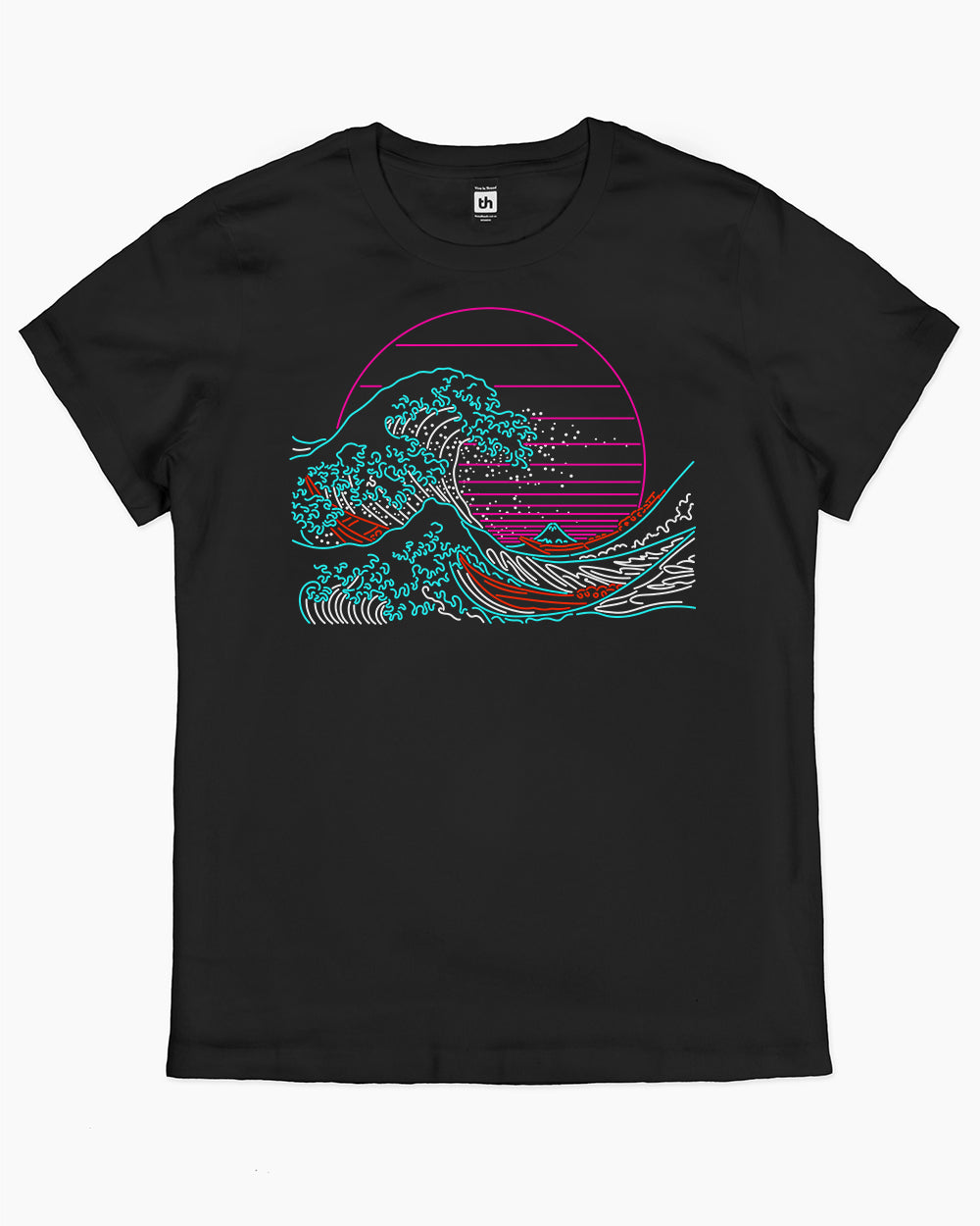 Great Neon Wave T-Shirt Australia Online #colour_black