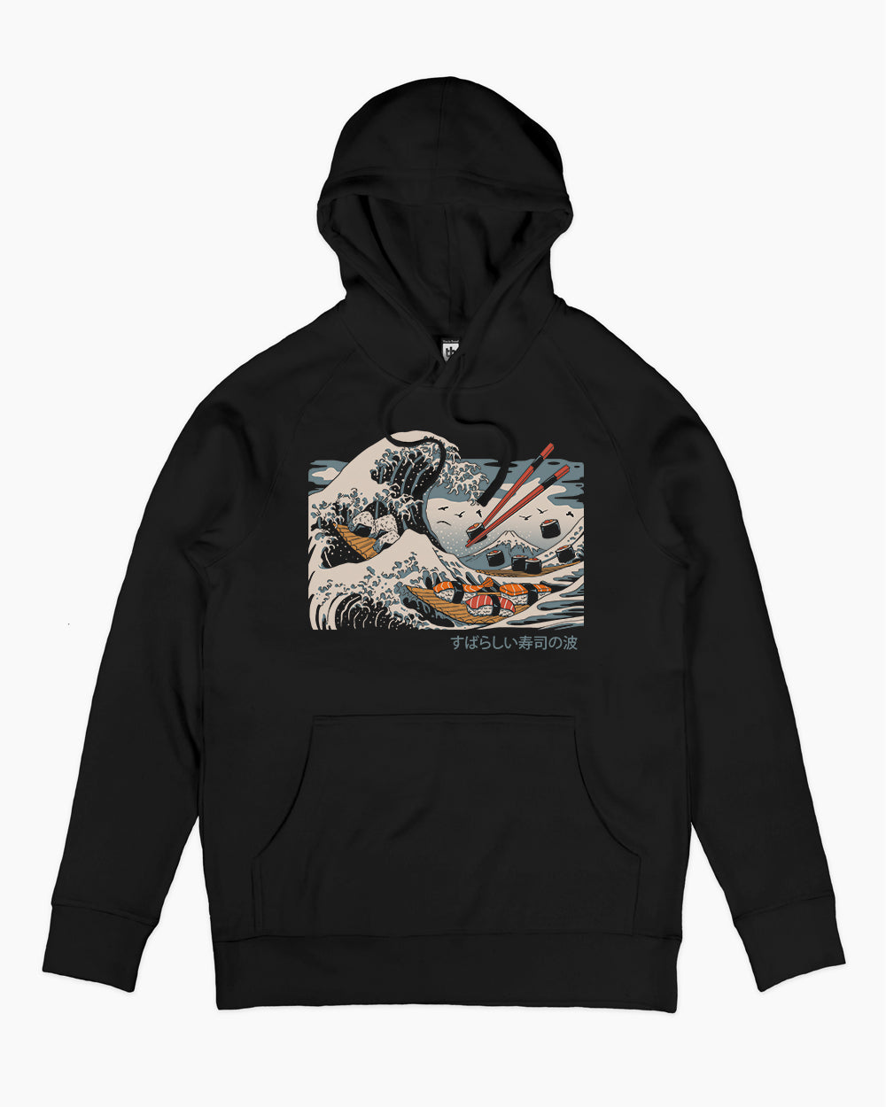 The Great Sushi Wave Hoodie Australia Online #colour_black