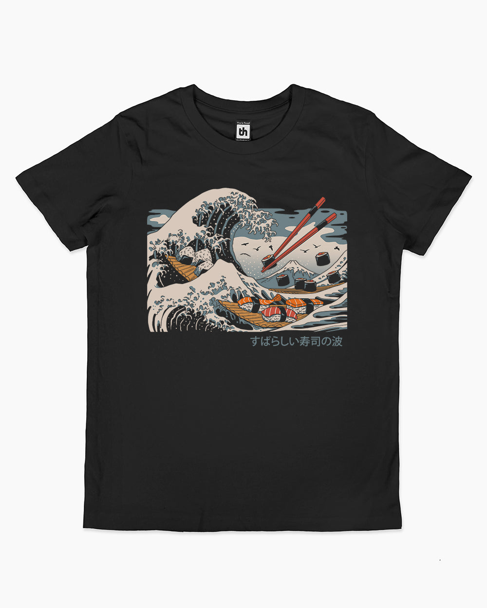 The Great Sushi Wave Kids T-Shirt Australia Online #colour_black
