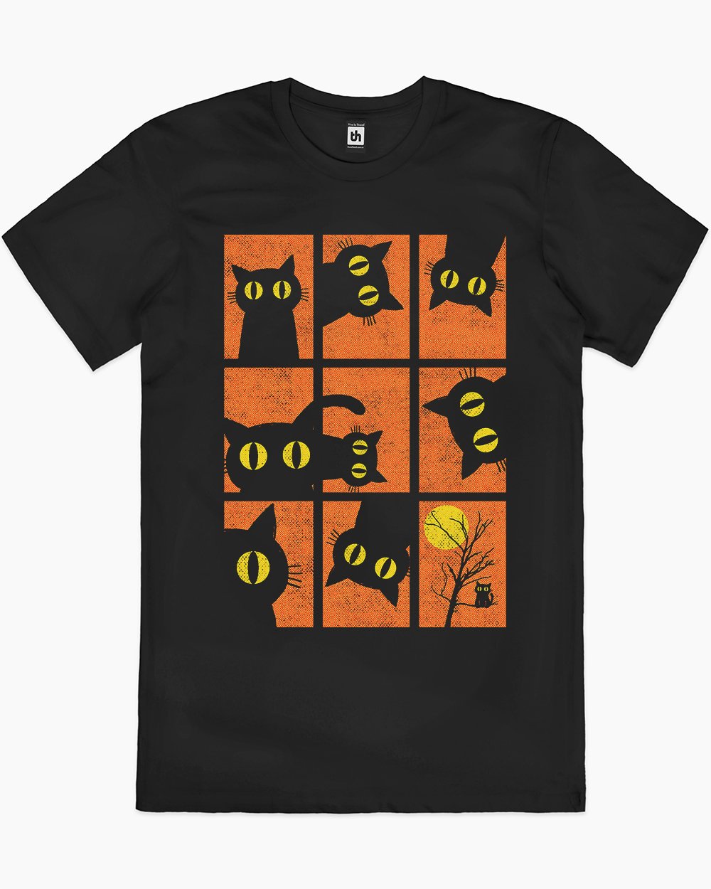 Halloween Black Cat T-Shirt Australia Online #colour_black