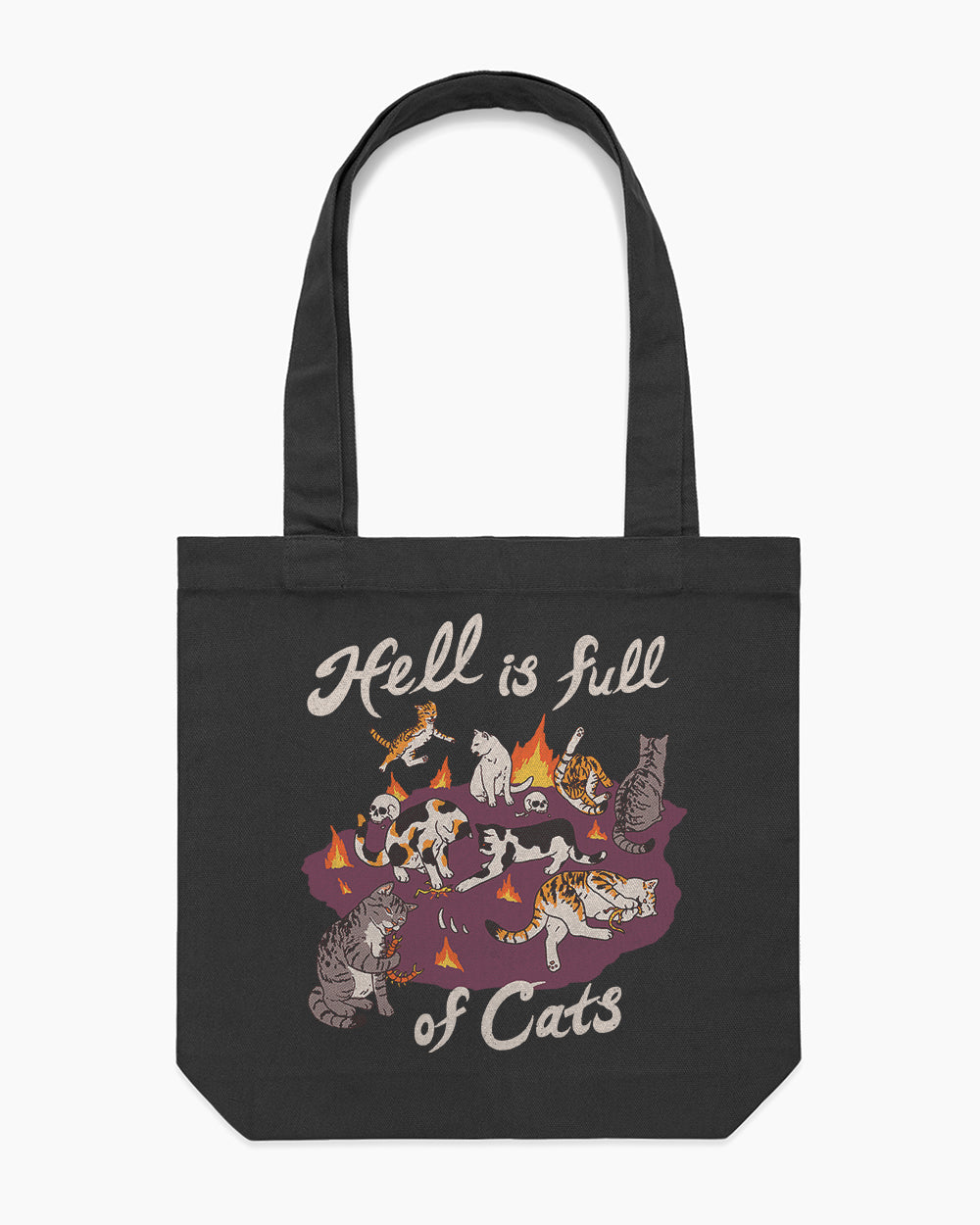 Hell is Full of Cats Tote Bag Australia Online #colour_black