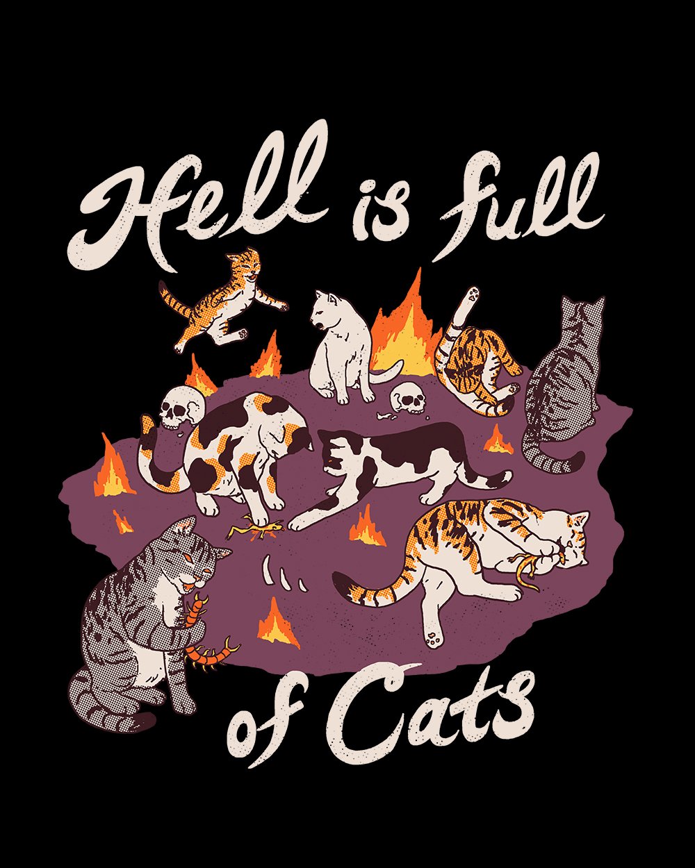 Hell is Full of Cats T-Shirt Australia Online #colour_black